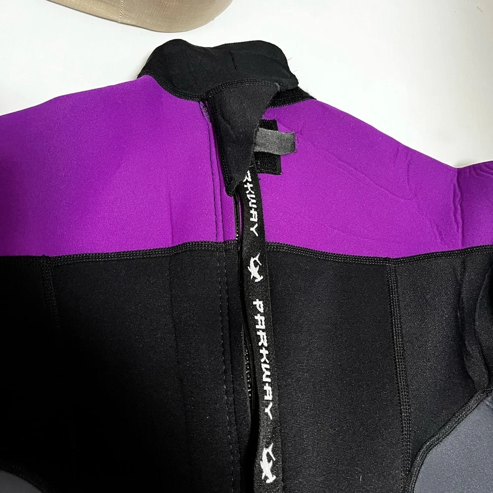 Purple and Black scuba suit Swimwear with Full-Length Design